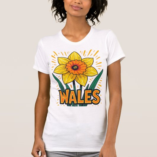 Oversized Retro Daffodil Celebratory Emblem T-Shirt (Vorderseite)