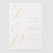 Oversized Script Monogram Wedding Pergament Einladungen (Vorderseite)