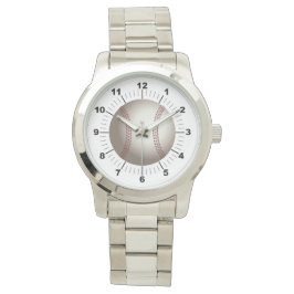 Oversized Silver Watch für Frauen im Baseball Armbanduhr