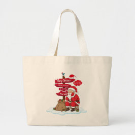 Oversized Stressed Santa Merry Christmas JUMBO Can Jumbo Stoffbeutel