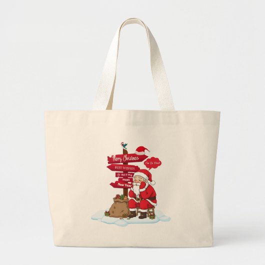 Oversized Stressed Santa Merry Christmas JUMBO Can Jumbo Stoffbeutel (Vorne)