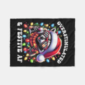Overstimulated And Festive Af Feral Raccoon Lights Fleecedecke (Vorderseite (Horizontal))