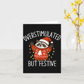 Overstimulated But Festive Christmas Racoon Men Wo Karte (Gelbe Blume)