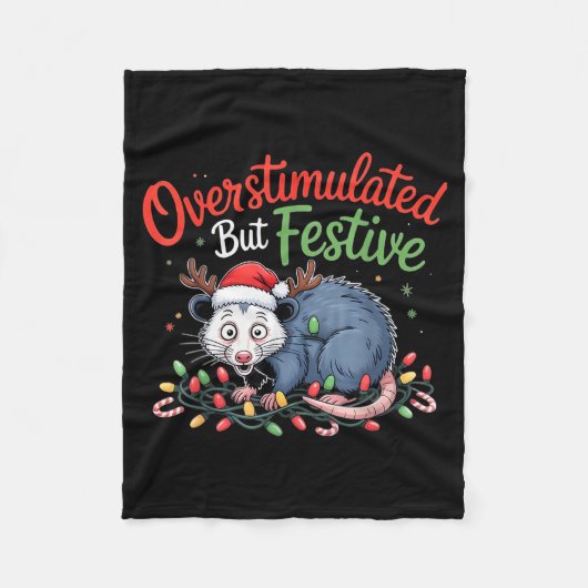 Overstimulated But Festive Funny Christmas Ossum U Fleecedecke (Vorderseite)