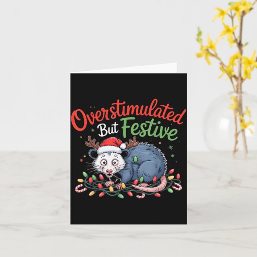 Overstimulated But Festive Funny Christmas Ossum U Karte (Gelbe Blume)