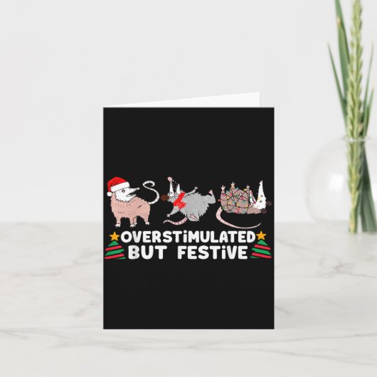 Overstimulated But Festive Funny Christmas Ssums F Karte (Vorderseite)