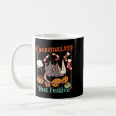 Overstimulated But Festive Funny Ossums Christmas Kaffeetasse (Links)