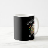 Overstimulated But Festive Funny Santa Raccoon Xma Kaffeetasse (VorderseiteRechts)