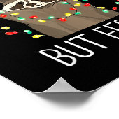 Overstimulated But Festive Funny Santa Raccoon Xma Poster (Ecke)