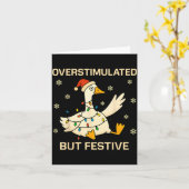 Overstimulated But Festive Goose Christmas Funny H Karte (Gelbe Blume)