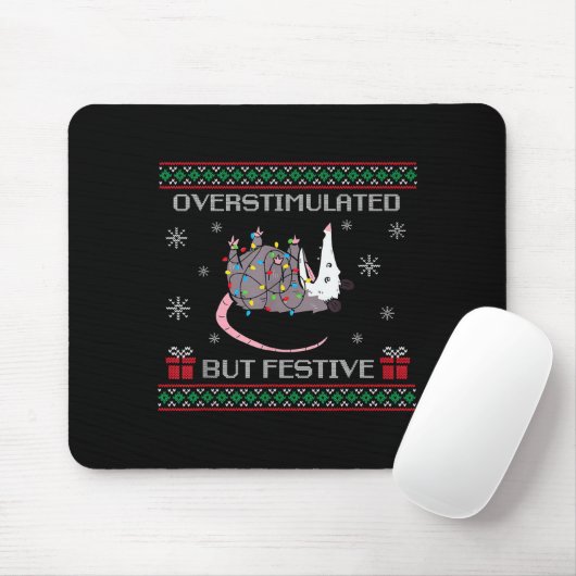 Overstimulated But Festive Ossum Christmas Tree Li Mousepad (Mit Mouse)