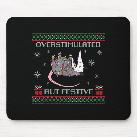 Overstimulated But Festive Ossum Christmas Tree Li Mousepad (Vorne)