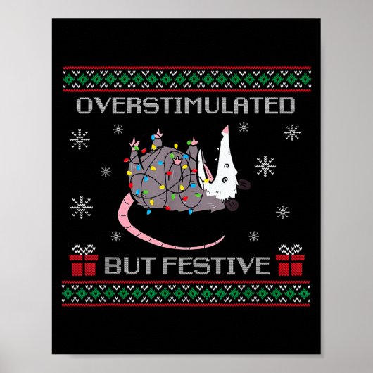 Overstimulated But Festive Ossum Christmas Tree Li Poster (Vorne)