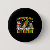 Overstimulated But Festive Ossum Ugly Sweater Chri Button (Vorderseite)