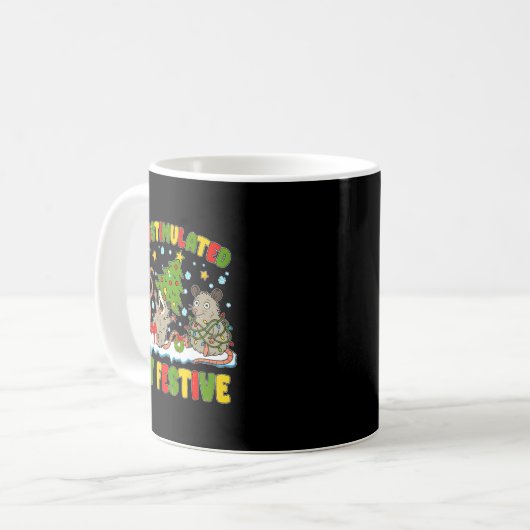 Overstimulated But Festive Ossum Ugly Sweater Chri Kaffeetasse (Vorderseite Links)