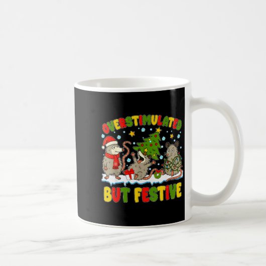 Overstimulated But Festive Ossum Ugly Sweater Chri Kaffeetasse (Rechts)