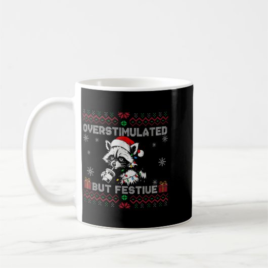 Overstimulated But Festive Ossum Ugly Sweater Chri Kaffeetasse (Links)