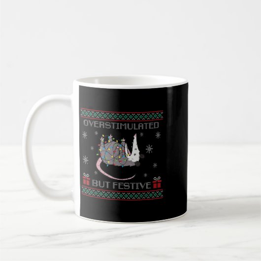 Overstimulated But Festive Ossum Ugly Sweater Chri Kaffeetasse (Links)