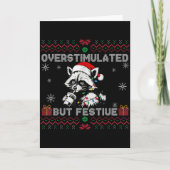 Overstimulated But Festive Ossum Ugly Sweater Chri Karte (Vorderseite)