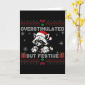 Overstimulated But Festive Ossum Ugly Sweater Chri Karte (Gelbe Blume)