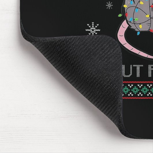 Overstimulated But Festive Ossum Ugly Sweater Chri Mousepad (Ecke)