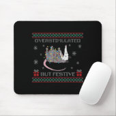 Overstimulated But Festive Ossum Ugly Sweater Chri Mousepad (Mit Mouse)