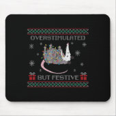 Overstimulated But Festive Ossum Ugly Sweater Chri Mousepad (Vorne)