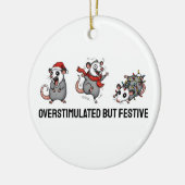 Overstimulated But Festive Possum Christmas Keramik Ornament (Links)
