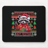 Overstimulated But Festive Raccoon Christmas Mousepad (Vorne)