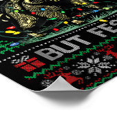 Overstimulated But Festive Raccoon Christmas Pajam Poster (Ecke)