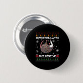 Overstimulated But Festive Ssum Christmas For Men Button (Vorne & Hinten)