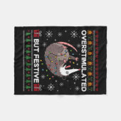 Overstimulated But Festive Ssum Christmas For Men  Fleecedecke (Vorderseite (Horizontal))