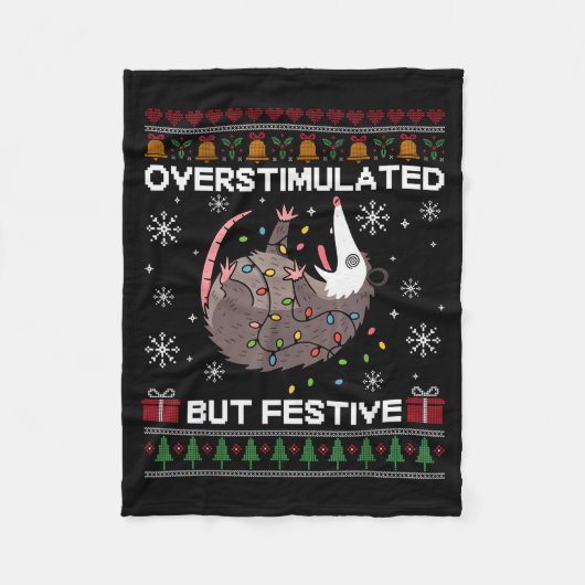 Overstimulated But Festive Ssum Christmas For Men Fleecedecke (Vorderseite)