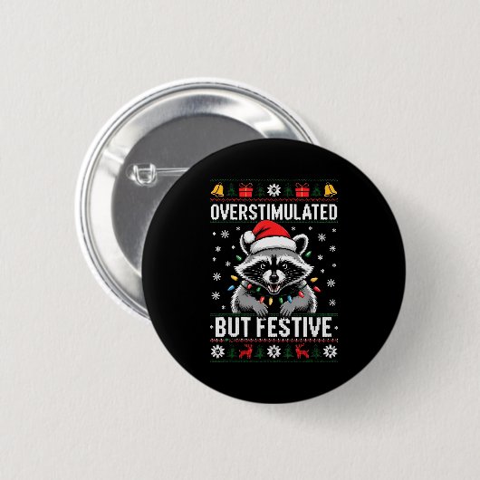 Overstimulated But Festive Ssum Christmas Pajamas  Button (Vorne & Hinten)