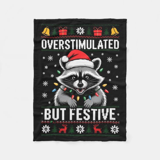Overstimulated But Festive Ssum Christmas Pajamas  Fleecedecke (Vorderseite)
