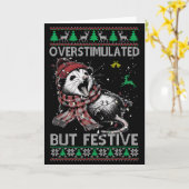 Overstimulated But Festive Ssum Christmas Pajamas  Karte (Gelbe Blume)