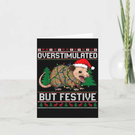 Overstimulated But Festive Ssum Christmas Pajamas Karte (Vorderseite)