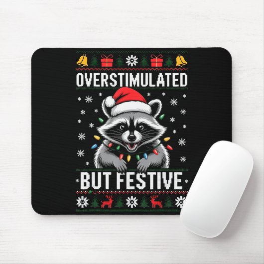 Overstimulated But Festive Ssum Christmas Pajamas Mousepad (Mit Mouse)