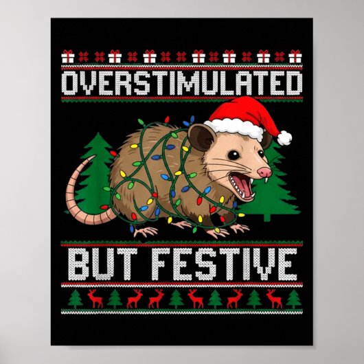 Overstimulated But Festive Ssum Christmas Pajamas Poster (Vorne)