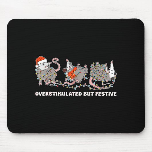 Overstimulated But Festive Ssum Christmas Ugly Xma Mousepad (Vorne)