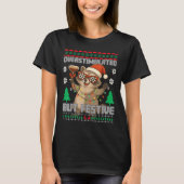 Overstimulated But Festive Ssum Ugly Christmas Rac T-Shirt (Vorderseite)