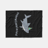 Overstimulated Hat Shark Funny Birthday,men,women Fleecedecke (Vorderseite (Horizontal))