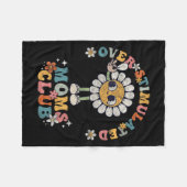 Overstimulated Moms Club Groovy Funny Mothers Day Fleecedecke (Vorderseite (Horizontal))
