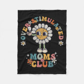 Overstimulated Moms Club Groovy Funny Mothers Day Fleecedecke (Vorderseite)
