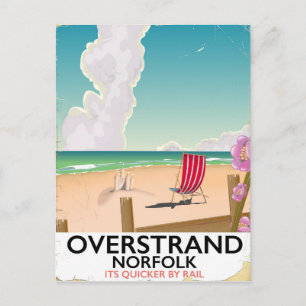 Overstrand Norfolk Beach Reiseplakat Postkarte