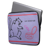 Overstuffed Cat on Purple Electronics Bag Laptopschutzhülle (Vorderseite Links)