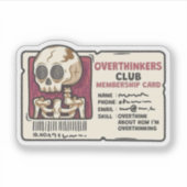 "Overthinker Club Membership Card" Aufkleber (Vorderseite)