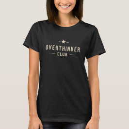 Overthinker Club Vintage-Typografie T-Shirt