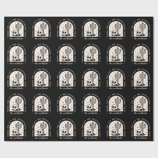 Overthinker Introvertierte dunkle Spaß mit schwarz Geschenkpapier (Flach)