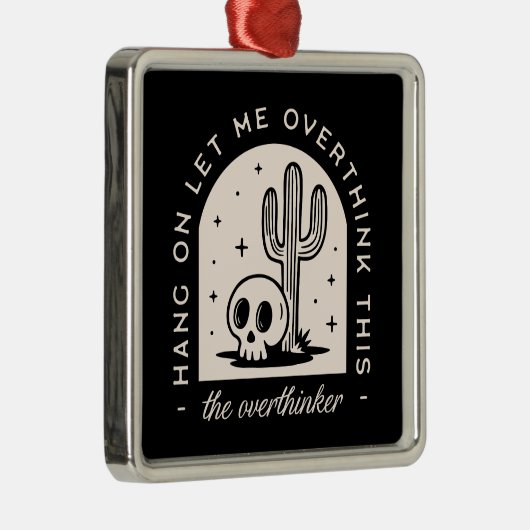 Overthinker Introvertierte dunkle Spaß mit schwarz Ornament Aus Metall (Rechts)